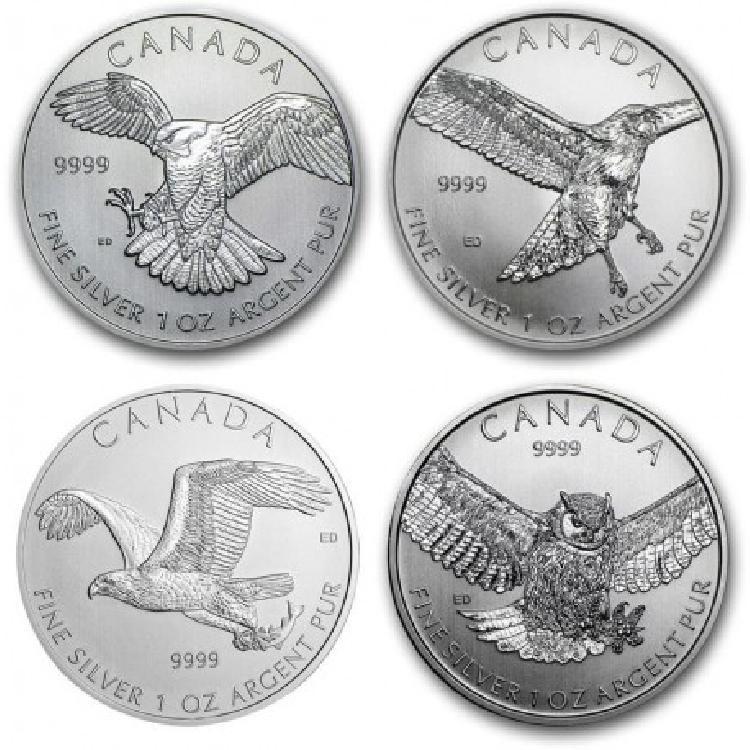 Serija Kanada 1 oz srebrnikov Birds of Prey 2014 2015 v prezentacijski škatli